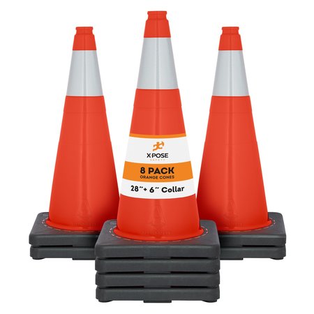XPOSE SAFETY Traffic Cone, PVC, 28" H, Orange OTC28-6-8-X